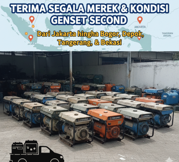 Terima Segala Merek & Kondisi Genset Second Dari Jakarta hingga Bogor, Depok, Tangerang, dan Bekasi