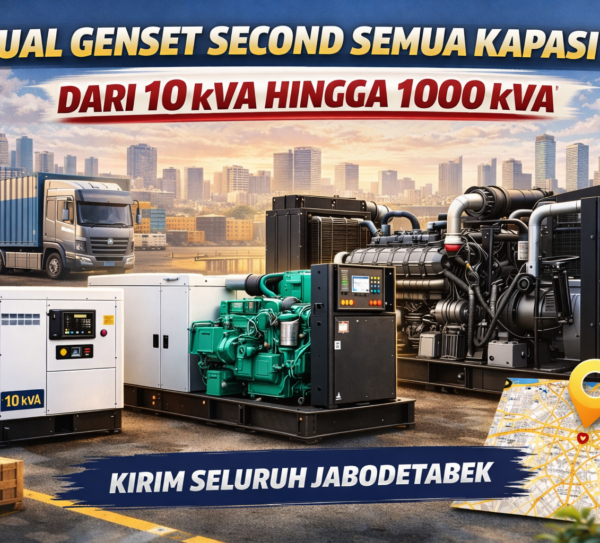 Jual Genset Second Semua Kapasitas, dari 10 kVA hingga 1000 kVA, Kirim Seluruh Jabodetabek