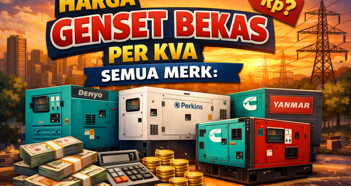 Harga Genset Bekas Per KVA Semua Merk Denyo, Perkins, Cummins, Yanmar
