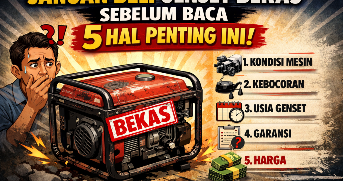 Jangan Beli Genset Bekas Sebelum Baca 5 Hal Penting Ini