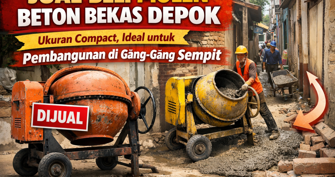 Jual Beli Molen Beton Bekas Depok - Ukuran Compact, Ideal untuk Pembangunan di Gang-Gang Sempit